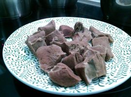 How long to cook beef heart slices?